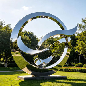 Contemporary Metal Sculpture <b>Mirror</b> Finish Customized For Building Exterior Anti Corrosion Design - Product Image 4