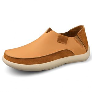 Mocassins de conduite vintage en cuir pleine fleur pour homme – Chaussures plates rétro en cuir pour homme - Product Image 1