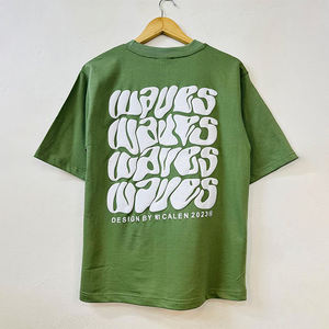 T-shirt unisexe en coton tricoté de haute qualité, confortable, surdimensionné, doux, avec motif graphique 3D personnalisé en <span class=keywords><strong>mousse</strong></span>, anti-UV, respirant, à manches courtes - Product Image 4