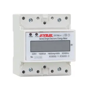 JOYELEC pengukur KWh, DS766-4 pengukur daya listrik portabel dengan rel dipasang KWh