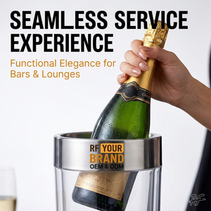 Seau à glace de luxe à double paroi en acrylique pour vin et <span class=keywords><strong>champagne</strong></span> avec finition métallique pour les fêtes et les bars, service OEM ODM - Product Image 5