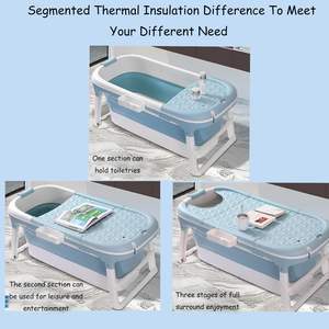 Neue Faltbare Kunststoff-Badewanne für Erwachsene mit Großem Fassungsvermögen, 1,48 m, Tragbar, mit Massagerolle - Product Image 5