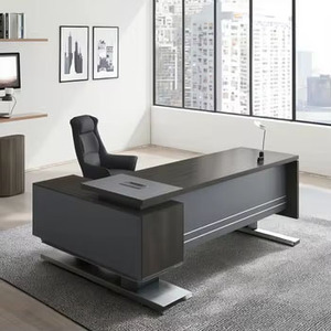 Escritorio Ejecutivo Moderno para Hospital, Mesa de Computadora Extensible Convertible de Madera con Panel y Cajón para Archivos con Soporte de Pared, Muebles de Oficina - Product Image 3