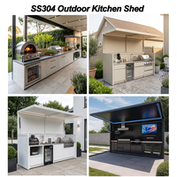 Cuisine extérieure en acier de conception française pour la maison et le jardin, haut de gamme, portable, multifonctionnelle, anti-corrosion, installation sur site