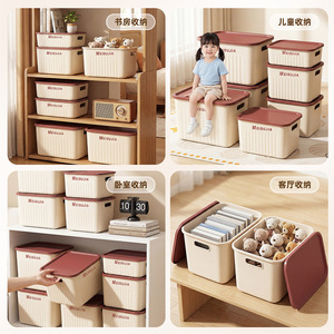 MeisuJia <b>Storage</b> Box With Lid Rectangle Covered <b>Clothes</b> Organization Cabinet Shelf <b>Storage</b> Box - Product Image 2