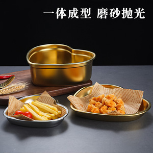 304 Stainless Steel Heart Shaped Snack Plate Dessert Bowl Microwave Safe For Kids And Hotel Meals - Product Image 5