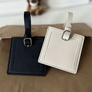 Small Square Luggage <b>Tag</b> Genuine Leather <b>ID</b> <b>Tag</b> with Privacy Window & Adjustable Buckled Strap Travel Luggage Boarding <b>Tag</b> - Product Image 1