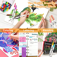 34 Uds artista fino y pincel rotuladores para colorear para diario nota tomar letras caligrafía dibujo arte artesanía suministros Kit