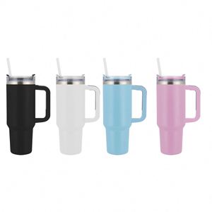 Custom Logo 40oz. Stainless Steel Tumblers With Lid Straw <b>Vacuum</b> Insulated Cups for Promotional Giveaways - Product Image 1