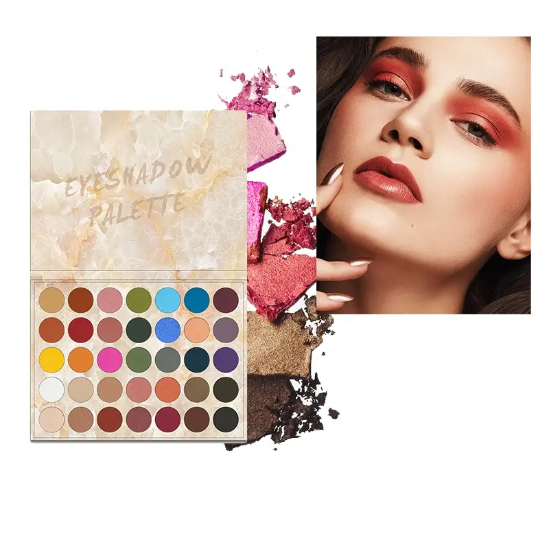 High quality makeup cosmetics private label eyeshadow palette 35 colour customized eyeshadow palette