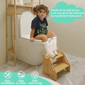 Taburete de madera de bambú para niños pequeños, taburete para baño, taburete para Cocina - Product Image 4