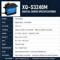 Servomoteur numérique pour bras robotisé 40KG XQ-POWER XQ-S3240M, engrenage en titane, étanche, couple élevé, pour voiture RC 6.8V OEM