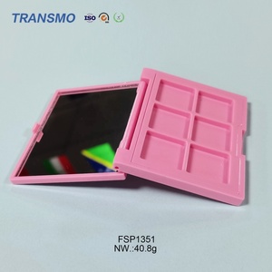 บรรจุภัณฑ์บลัชออนแบบใช้ซ้ำได้หลายสี บรรจุภัณฑ์อายแชโดว์สีชมพู 6 สี พาเลทอายแชโดว์เปล่าพร้อมกระจก - Product Image 4