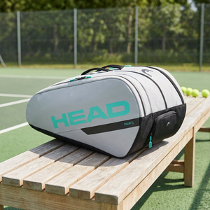 Sac de sport HEAD Padel Tour grande capacité 50-70L blanc, logo personnalisable, fermeture éclair étanche, matière nylon PU - Product Image 3