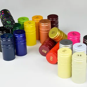 Алюминиевые винтовые крышки разных цветов с полиэтиленовым вкладышем для винных бутылок