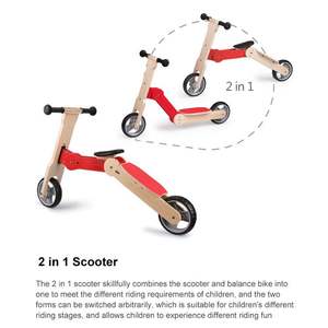 UDEAS Scooter push <span class=keywords><strong>2</strong></span> <span class=keywords><strong>en</strong></span> <span class=keywords><strong>1</strong></span> <span class=keywords><strong>en</strong></span> <span class=keywords><strong>bois</strong></span> pour enfants, bébés et tout-petits, vélo d'équilibre - Product Image 3