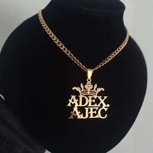 Collar con Nombre Personalizado, Chapado en <span class=keywords><strong>Oro</strong></span> <span class=keywords><strong>de</strong></span> 18K, Acero Inoxidable, <span class=keywords><strong>Cadena</strong></span> <span class=keywords><strong>de</strong></span> Doble Capa, Joyería, Regalo <span class=keywords><strong>para</strong></span> Mujeres y Niñas - Product Image 2