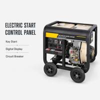 Générateur diesel 7,5 kW 7500 W à châssis ouvert, démarrage électrique, refroidissement par air, portable, avec ATS 50/60 Hz DG9500E