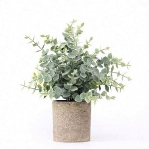 Yiwu Manufacturer Craft Potted Artificial Evergreen Plant 25x25cm <b>Plastic</b> <b>Table</b> Top Decorations for Home Hotel Back School - Product Image 4