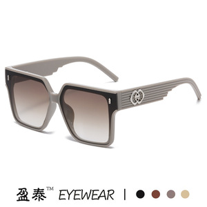 Square <b>Frame</b> Sunglasses <b>Grey</b> PC UV400 Women's Fashion Street Style Glasses - Product Image 3