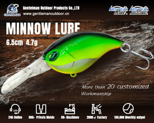 <span class=keywords><strong>Leurre</strong></span> de pêche MISTER LURE 6,5 cm 4,7 g Crank Bait Minnow pour eau douce avec hameçon Long Bib Minnow Crank Bait Lure - Product Image 4