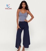 Soutien-gorge de sport à col en V recyclé personnalisé pantalon de yoga ensemble de 2 pièces taille haute legging évasé de gymnastique ensembles de fitness pour les femmes