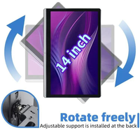 Monitor Headrest Mobil Android 12 8 Core 4K IPS Rotatable 5G WIFI, Pemutar Hiburan Kursi Belakang Smart TV 14'' 2+32G Berkualitas Tinggi