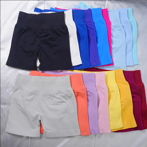 Vente chaude Logo Personnalisé Séchage Rapide Trois Section <span class=keywords><strong>Taille</strong></span> Lifting Sans Couture <span class=keywords><strong>Taille</strong></span> Basse Shorts De Sport Gym Yoga Shorts pour Femmes - Product Image 1