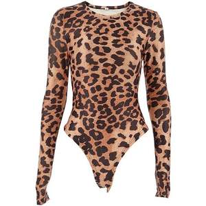 Body de Manga Larga con Estampado de Guepardo Personalizado 2026 para Mujer, Cuello Redondo, Tejido Elástico, Ropa de Club para Todas las Temporadas - Product Image 6