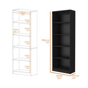 DB Sutton Modern 4-Shelf Bookcase with Stylish <b>Storage</b> <b>Shelves</b> Model D0100HRRPJ2 - Product Image 3