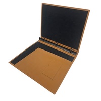 Carpeta de cuero A4 para documentos y oficina, carpeta de archivador de hojas sueltas, 3 anillos negros, A4