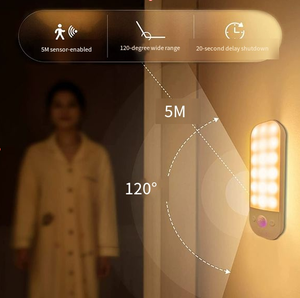 Lampada <span class=keywords><strong>da</strong></span> Parete LED a 3 Colori con Sensore di Movimento, Luce LED Intelligente Ricaricabile con Sensore di Movimento - Product Image 2