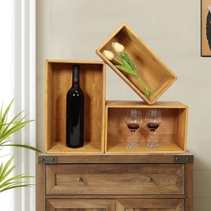 Caisses en bois pour affichage décoratif vintage, caisses gigognes en bois (marron, lot de 3) - Product Image 3