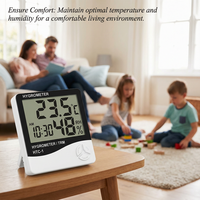 LONN HTC-1 Termometer Digital Higrometer (Thermohygrometer) Tahan Air Plastik ABS Layar LCD Untuk Penggunaan Rumah Tangga 10%-99%RH