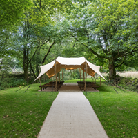 Lona Elástica Impermeable para Carpas Beduinas, con Recubrimiento de PU, 410GSM, Diseño Profesional, para Fiestas