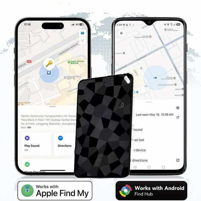 New Dual for AirTag Android IOS Find My TPU Wireless Charging Wallet Card Mini Smart GPS Tracker