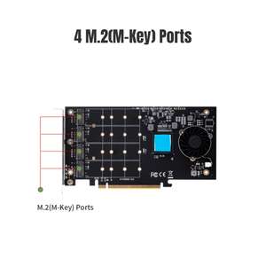 Адаптер для карты IOCREST PCIe 3,0x16 до 4 x <span class=keywords><strong>M</strong></span>.<span class=keywords><strong>2</strong></span> NVMe <span class=keywords><strong>M</strong></span>-Key, поддержка ssd-накопителя 2230 2242 2260 2280 - Product Image 4