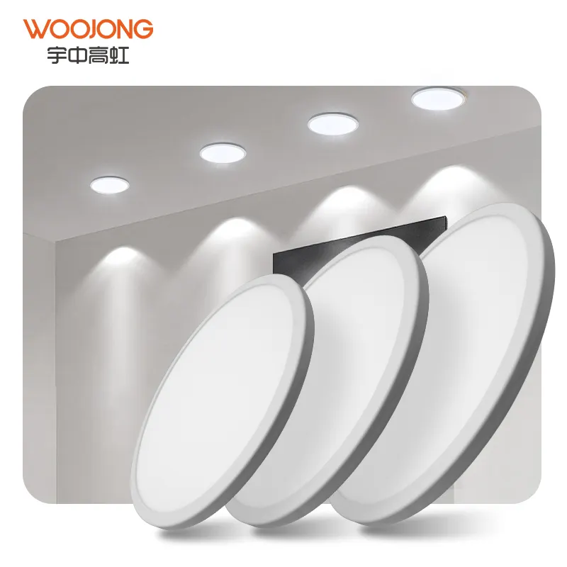 Woojong Hoogwaardige LED-Plafondverlichting Voor Binnenverlichting 15W 18W Oem Plastic + Aluminium Ip 20 Led Paneelverlichting