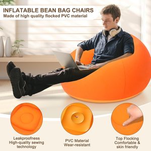 Sillón Puff Inflable Redondo Plegable Moderno, Sofá Perezoso Portátil para Interiores y Exteriores - Product Image 4