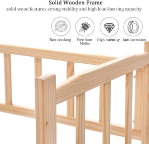Gran oferta, litera de madera para interiores para perros y gatos, cama para dormir con juegos de cama, cama para gatos de madera maciza para perros - Product Image 2