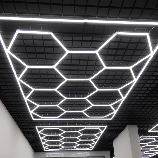 Honeycomb Auto Detailing Products Light Bar Hexagrid Lighting for Car Wash Station Garage Ceiling Design Hexagonal Led Lights