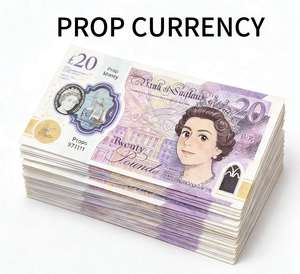 Argent factice en papier GBP Livres sterling britanniques Billets de banque Accessoires de film Jeux de rôle pour la photographie Décoration de fête - Product Image 1