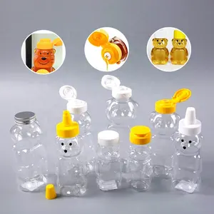 زجاجات تعبئة عسل على شكل دب من البلاستيك والماء والعصير من مادة لطيفة للعسل