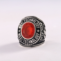 Jieding Herren-Meisterschaftsring - Kupferbasis mit Roségold-Beschichtung Zirkonia-Stein Anpassbare Form