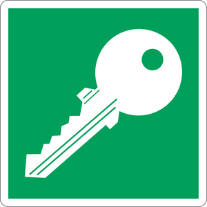 Chiave di emergenza in alluminio segnaletica stradale riflettente in PVC avviso di sicurezza per esterni misura 120*120mm - Product Image 1
