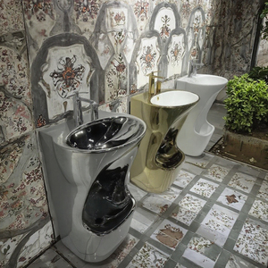 Moderno Dual-Purpose piccolo esterno a colonna con pavimento in piedi lavabo bagno medio orientale musulmano Wudu mobili - Product Image 1