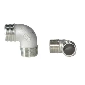 WZ SS 201 304 316 NPT/BSPT/BSPP Phụ Kiện Ống Khuỷu 90 Độ Có Ren Cho Nam/Nữ