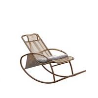 Fauteuil à bascule d'extérieur Meiqi, fauteuil inclinable en rotin résistant aux intempéries pour balcon, patio, jardin, hôtel, maison, loisirs et détente