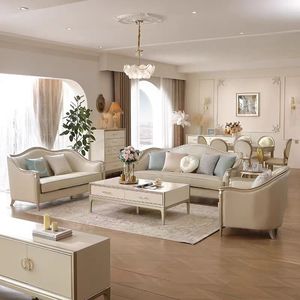 Ý Ánh Sáng Sang Trọng Chất Lượng Cao Cong Chân Gỗ Và Rắn Sồi Cong Lan Can Châu Âu-Phong Cách Sang Trọng Phòng Khách Ghế Sofa - Product Image 2