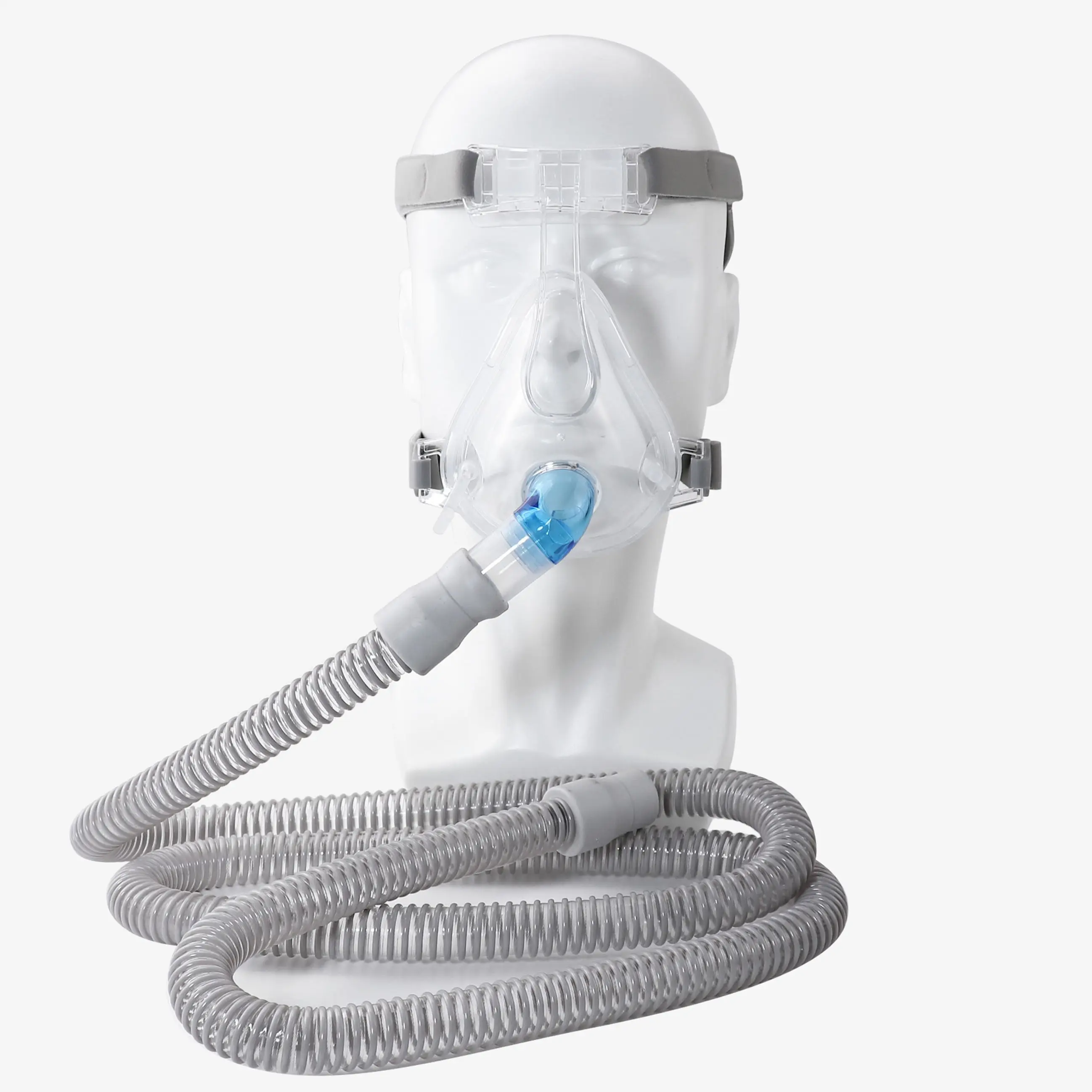 Mascarilla facial completa CPAP/BIPAP de alta calidad, mascarilla facial completa de repuesto para máquinas de respiración, accesorios con casco